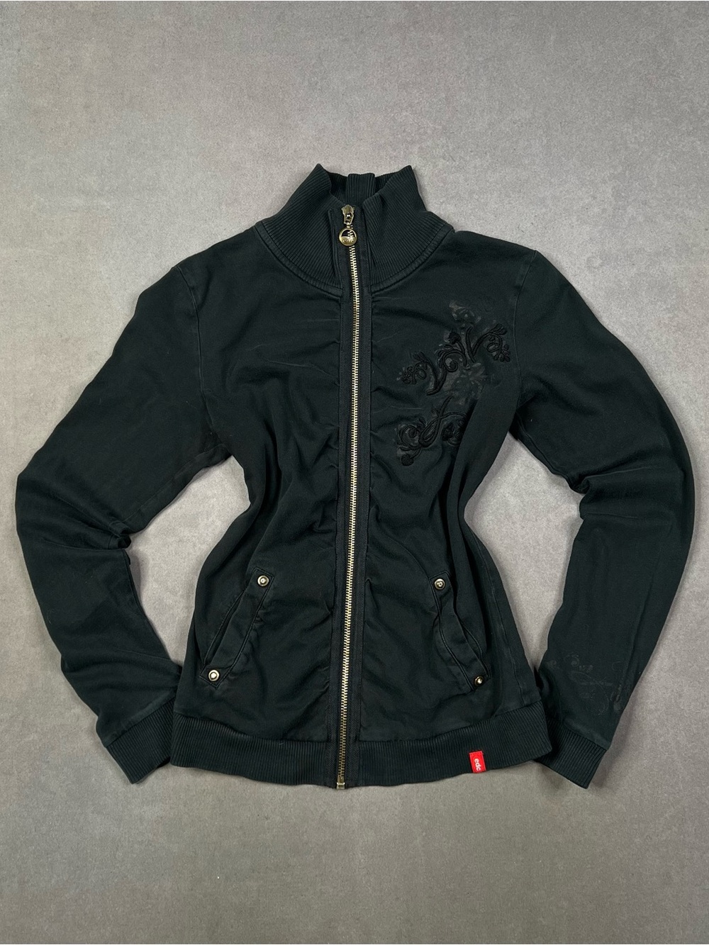 Y2K EDC Women’s Black Embroidered Zip Jacket